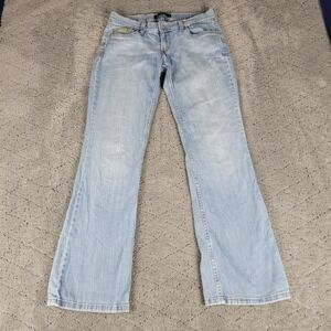Levis 524 Jeans Womens 9M Blue Too Superlow Flare Low Rise Light Wash Stretch